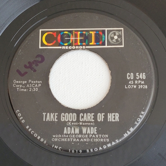Adam Wade Take Good Care Of Her 45 Vinyl Pop - Picture 1 of 4